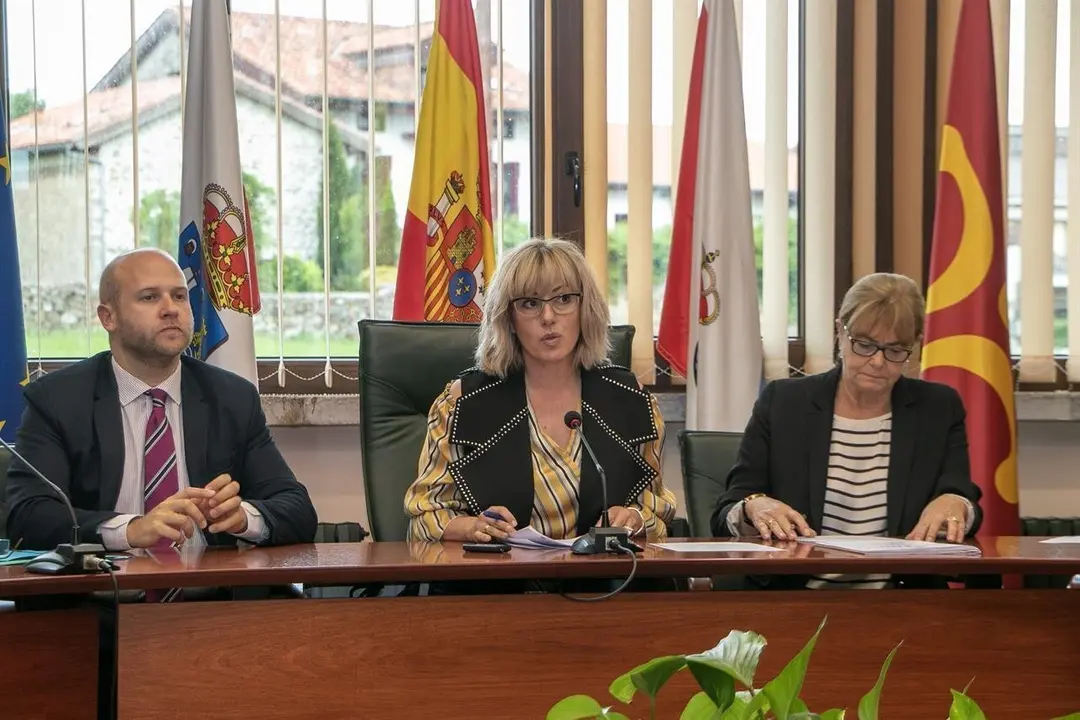 La alcaldesa de Polanco, Rosa D&iacute;az Fern&aacute;ndez, presidiendo un pleno de la Corporaci&oacute;n