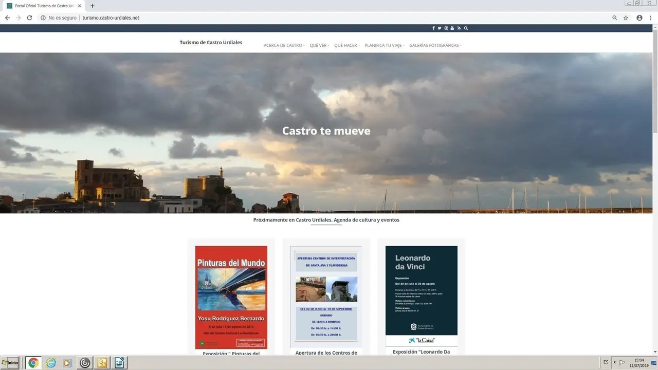 Imagen de la nueva web de turismo de Castro Urdiales