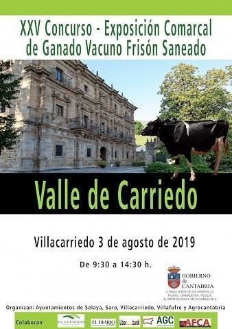 Cartel del XXV Concurso-Exposición Comarcal de Ganado Vacuno Frión Valle de Carriedoc
