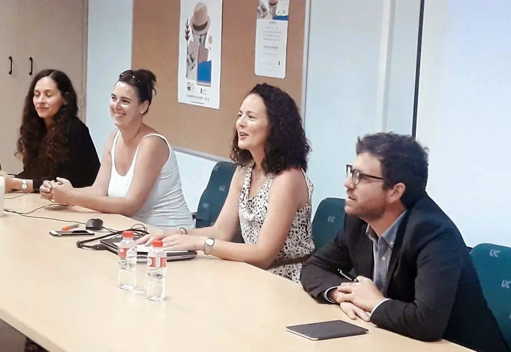 Inauguraci&oacute;n del monogr&aacute;fico  &lsquo;1519, La construcci&oacute;n del primer imperio global&rsquo;. En la imagen  de izquierda a derecha, Benita Herrero, Izaskun Sarabia, Raquel G&oacute;mez y Jorge D&iacute;az.