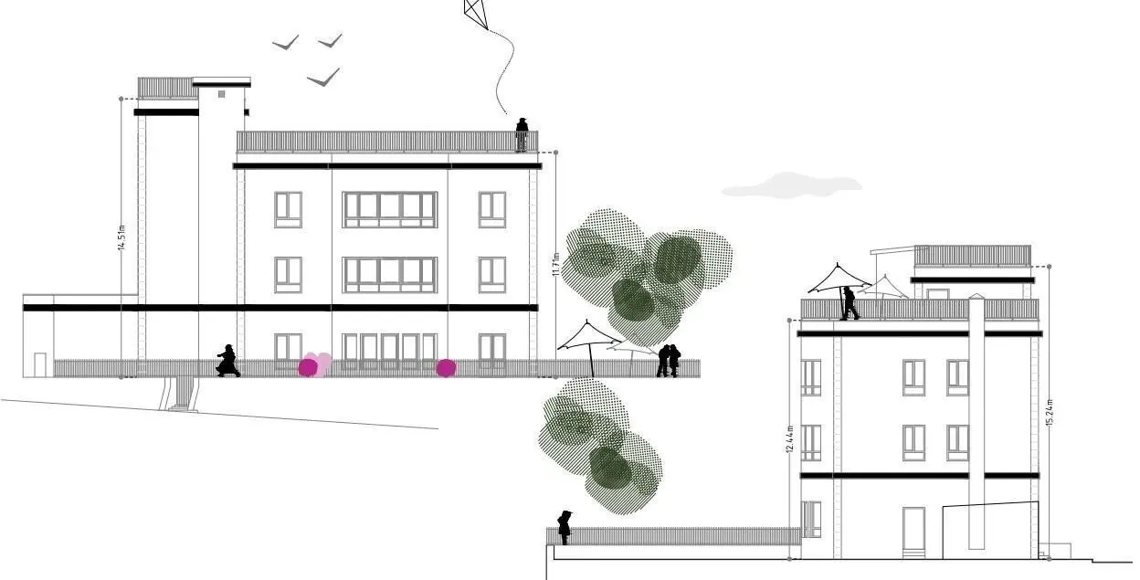 Plano exterior de la remodelaci&oacute;n del Centro C&iacute;vico Meteorol&oacute;gico