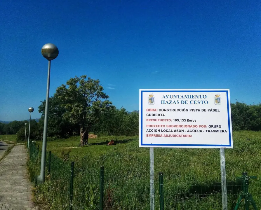 Parcela para la pista de padel de Hazas de Cesto