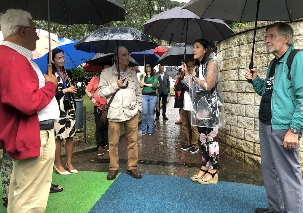 La alcaldesa de Santander, Gema Igual, en el parque Venezuela