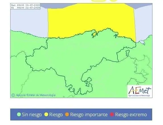 Cantabria, en riesgo de nivel amarillo por fen&oacute;menos costeros adversos