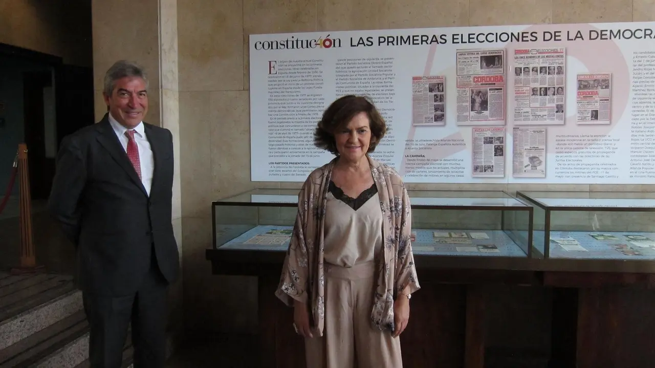 Carmen Calvo con Lucrecio Fern&aacute;ndez