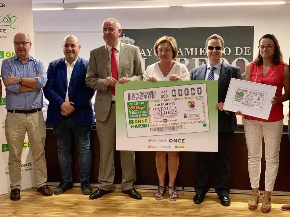 Cup&oacute;n de la ONCE del d&iacute;a 29 de agosto que llevar&aacute; la imagen de la Batalla de Flores de Laredo