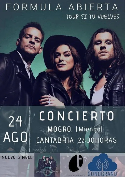 Cartel del concierto de F&oacute;rmula Abierta en Mogro