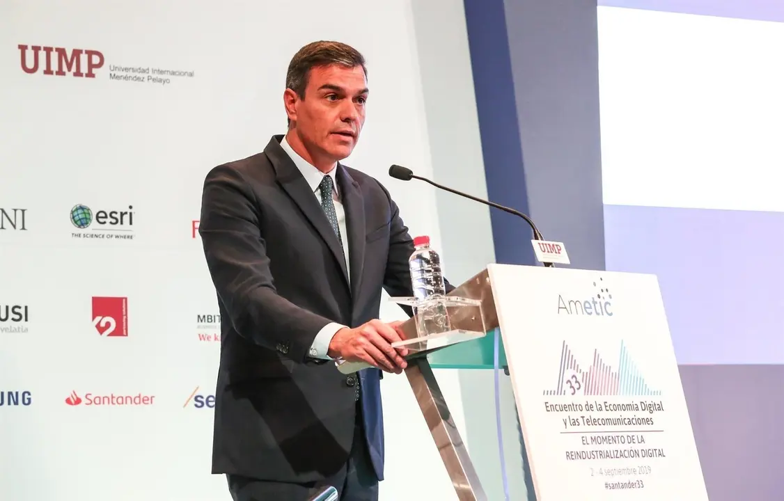 El presidente del Gobierno en funciones, Pedro S&aacute;nchez, clausura el 33 Encuentro de la Econom&iacute;a Digital y las Telecomunicaciones organizado por Ametic.