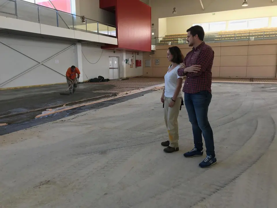 Visita a las obras del pabell&oacute;n Jos&eacute; Ram&oacute;n S&aacute;nchez de Astillero