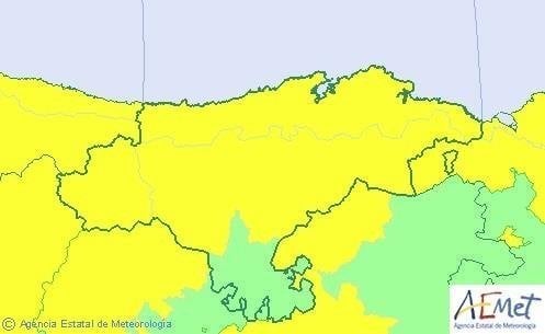 Avisos por lluvia activos para este martes en Cantabria