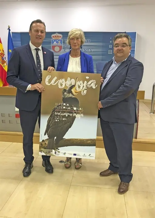 Los consejeros de Educaci&oacute;n, Formaci&oacute;n Profesional y Turismo, Marina Lomb&oacute;, y de Desarrollo Rural, Ganader&iacute;a, Pesca, Alimentaci&oacute;n y Medio Ambiente, Guillermo Blanco, presentan, en rueda de prensa, la III Feria Internacional de Ecoturismo &lsquo;Econoja&rsquo;