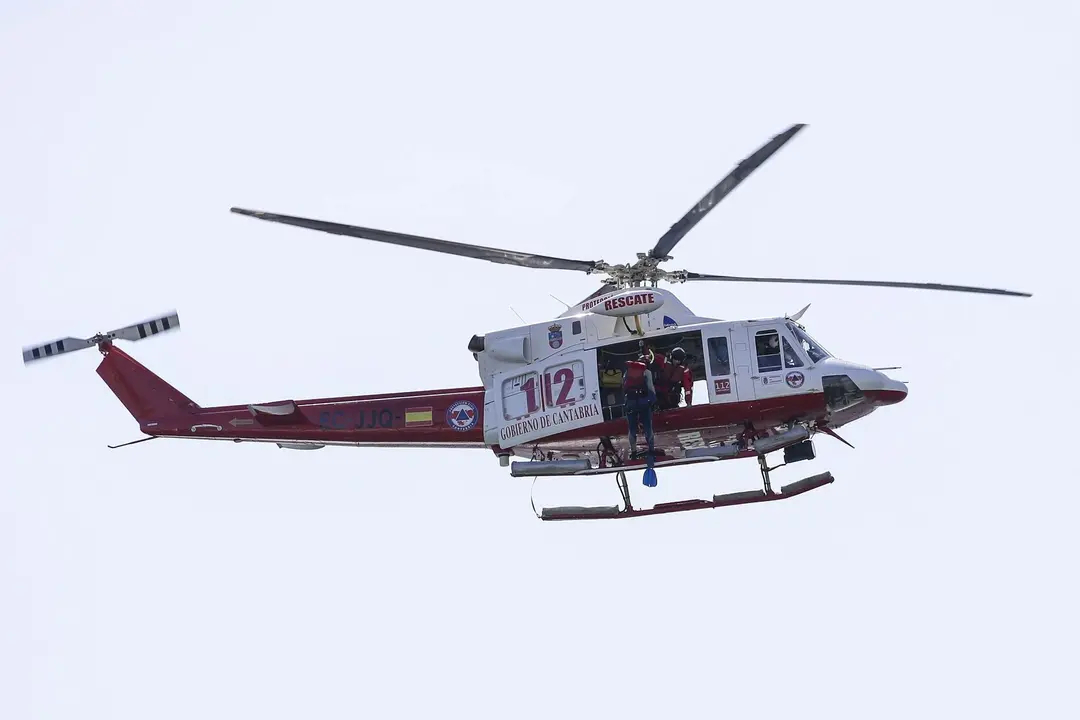 DAVID S. BUSTAMANTE 13/09/2019 SANTANDER/ CANTABRIA Simulacro de rescate con el helicoptero del 112 del Gobierno de Cantabria