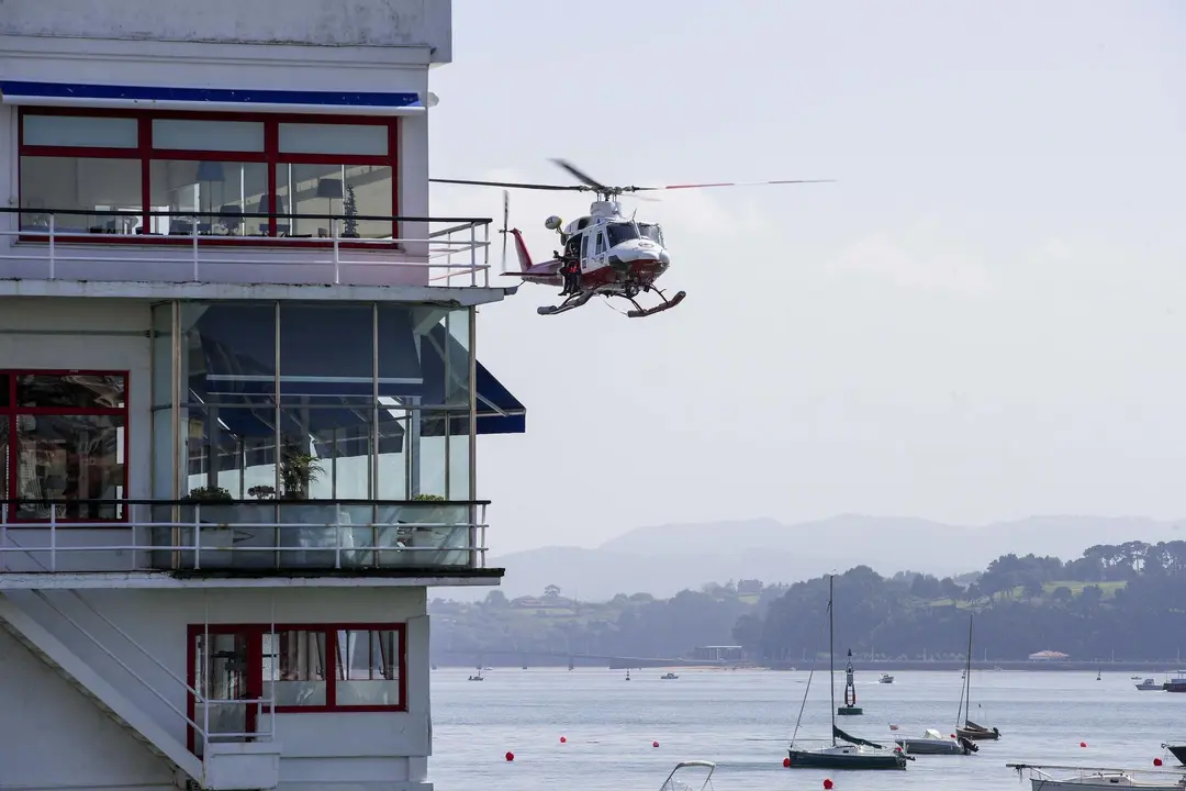 DAVID S. BUSTAMANTE 13/09/2019 SANTANDER/ CANTABRIA Simulacro de rescate con el helicoptero del 112 del Gobierno de Cantabria