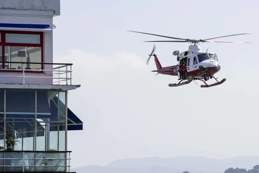 DAVID S. BUSTAMANTE 13/09/2019 SANTANDER/ CANTABRIA Simulacro de rescate con el helicoptero del 112 del Gobierno de Cantabria