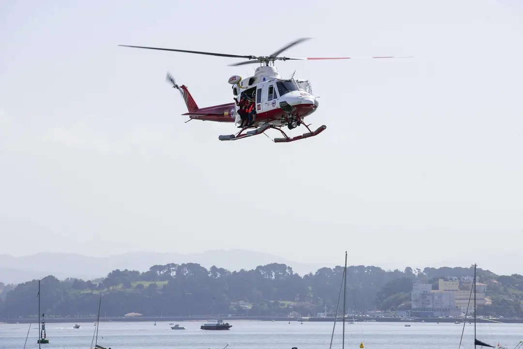 DAVID S. BUSTAMANTE 13/09/2019 SANTANDER/ CANTABRIA Simulacro de rescate con el helicoptero del 112 del Gobierno de Cantabria