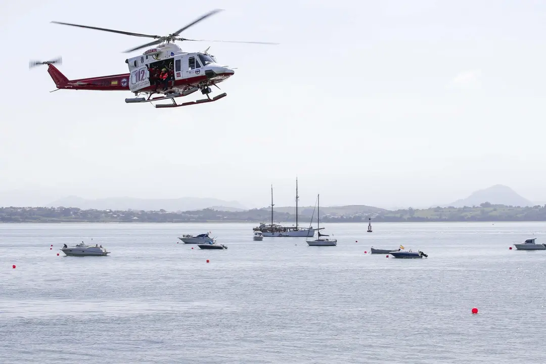DAVID S. BUSTAMANTE 13/09/2019 SANTANDER/ CANTABRIA Simulacro de rescate con el helicoptero del 112 del Gobierno de Cantabria