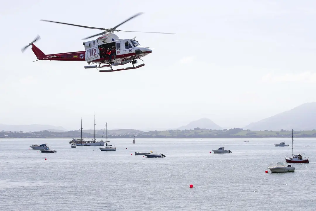 DAVID S. BUSTAMANTE 13/09/2019 SANTANDER/ CANTABRIA Simulacro de rescate con el helicoptero del 112 del Gobierno de Cantabria