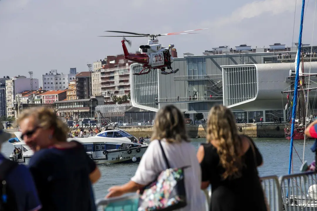 DAVID S. BUSTAMANTE 13/09/2019 SANTANDER/ CANTABRIA Simulacro de rescate con el helicoptero del 112 del Gobierno de Cantabria