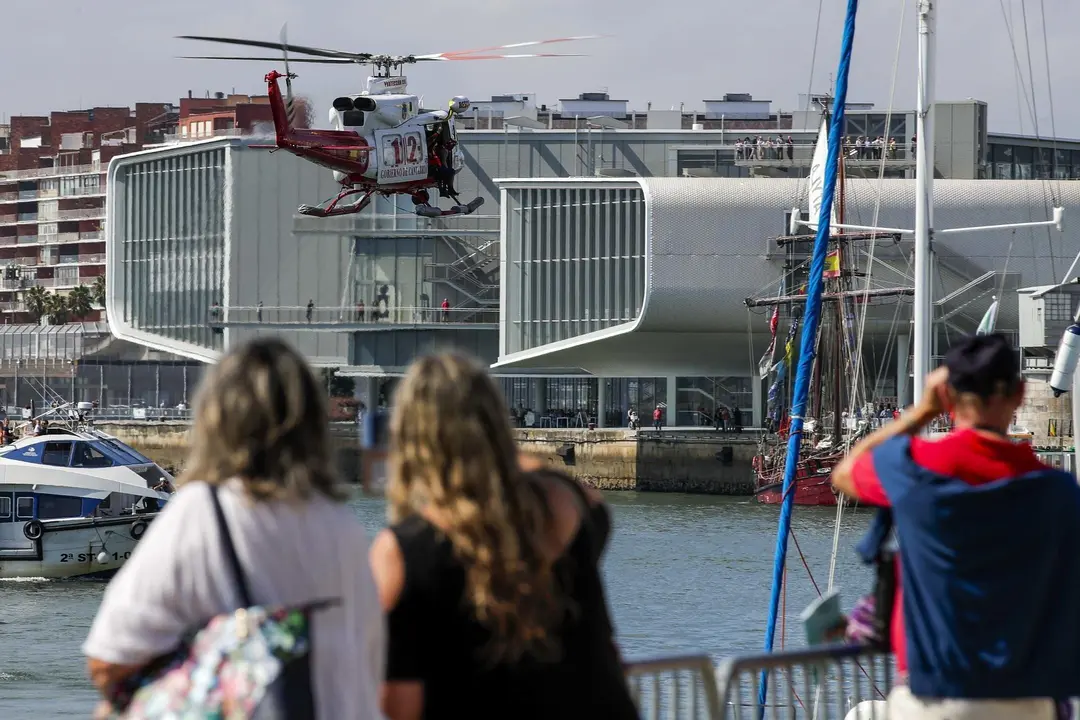 DAVID S. BUSTAMANTE 13/09/2019 SANTANDER/ CANTABRIA Simulacro de rescate con el helicoptero del 112 del Gobierno de Cantabria