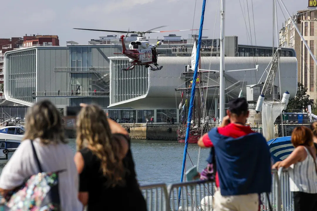 DAVID S. BUSTAMANTE 13/09/2019 SANTANDER/ CANTABRIA Simulacro de rescate con el helicoptero del 112 del Gobierno de Cantabria