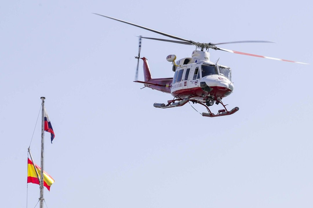 DAVID S. BUSTAMANTE 13/09/2019 SANTANDER/ CANTABRIA Simulacro de rescate con el helicoptero del 112 del Gobierno de Cantabria