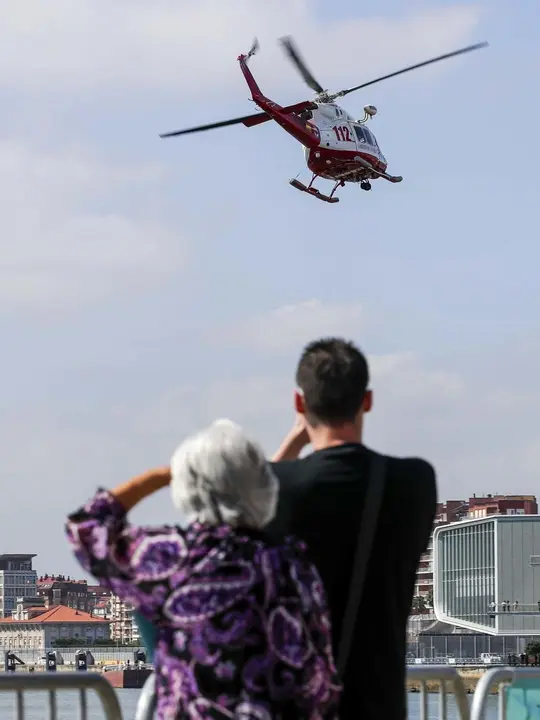 DAVID S. BUSTAMANTE 13/09/2019 SANTANDER/ CANTABRIA Simulacro de rescate con el helicoptero del 112 del Gobierno de Cantabria