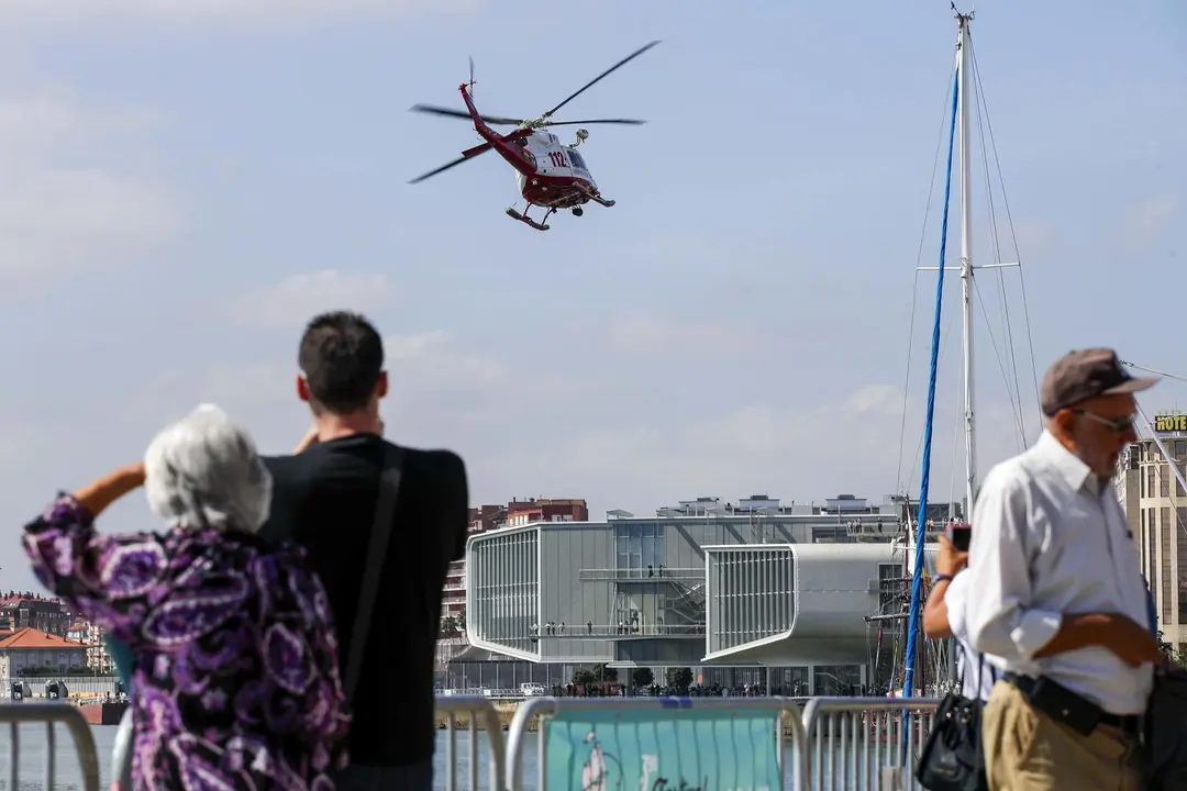 DAVID S. BUSTAMANTE 13/09/2019 SANTANDER/ CANTABRIA Simulacro de rescate con el helicoptero del 112 del Gobierno de Cantabria