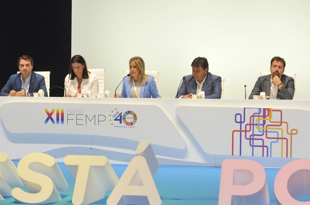 La alcaldesa de Santander, Gema Igual, en la mesa del Pleno de la FEMP