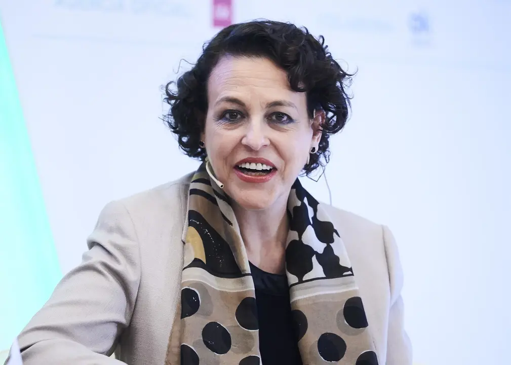 La ministra de Trabajo en funciones, Magadalena Valerio, durante su intervenci&oacute;n en la inauguraci&oacute;n del IV Foro de Jovenes L&iacute;deres Mundiales 'Global Youth Leadship Forum', en Santander (Espa&ntilde;a), a 23 de septiembre de 2019.