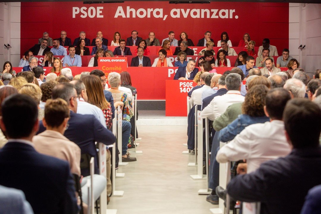 Imagen de ambiente de la reunión del Comité Federal del PSOE a la que asiste el presidente del Gobierno en funciones, Pedro Sánchez, en Madrid (España) el 28 de septiembre de 2019.