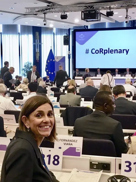 La consejera de Acci&oacute;n Exterior en el pleno del Comit&eacute; de las Regiones