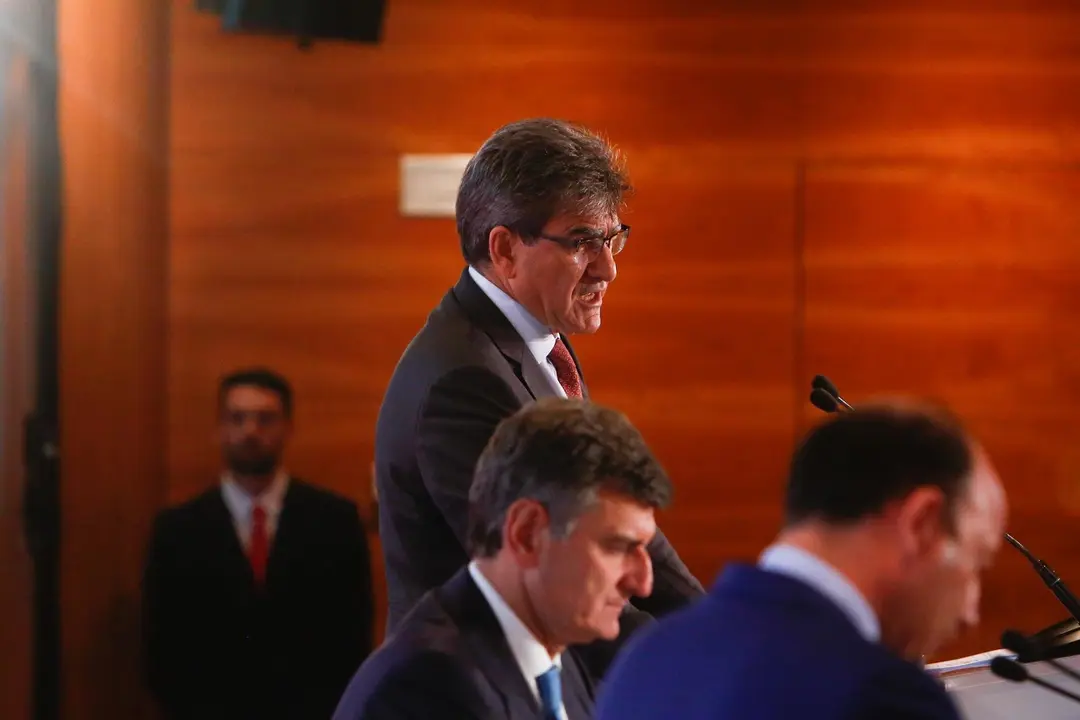 El consejero delegado del Banco Santander, Jos&eacute; Antonio &Aacute;lvarez &Aacute;lvarez, presenta los resultados del primer semestre de 2019, en la Ciudad Grupo Santander, en Boadilla del Monte.