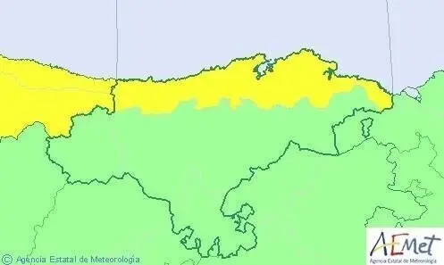 Aviso por lluvias este s&aacute;bado en el litoral de Cantabria