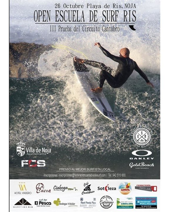 Cartel de la última prueba del Circuito Cántabro de Surf, que se disputará en Noja