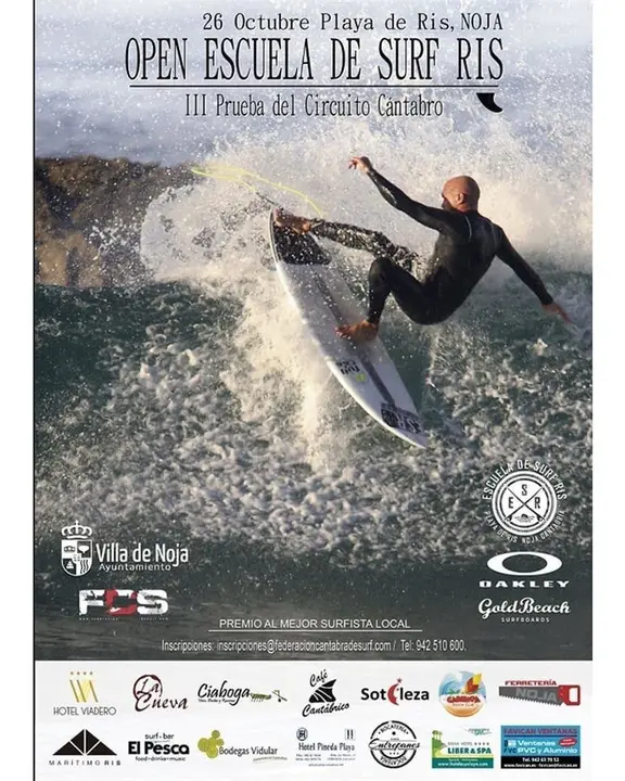 Cartel de la &uacute;ltima prueba del Circuito C&aacute;ntabro de Surf, que se disputar&aacute; en Noja