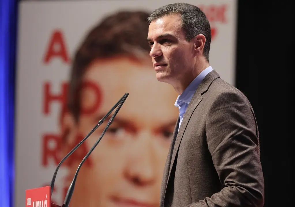 Pedro S&aacute;nchez, en un mitin