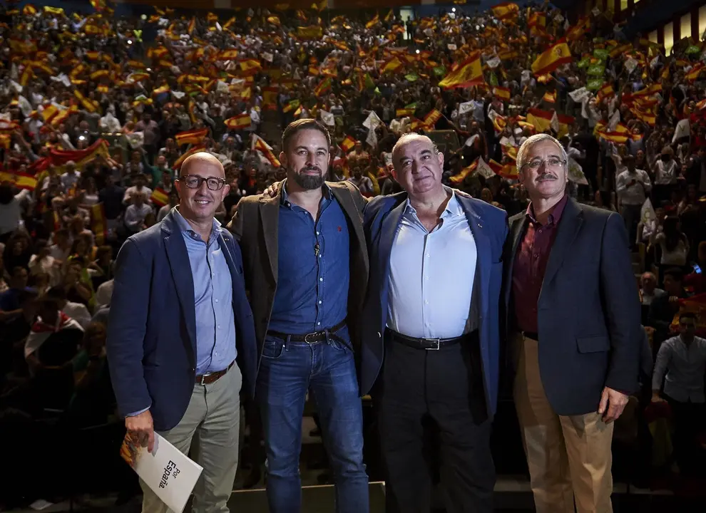 El presidente de Vox, Santiago Abascal, asiste a un mitin en Santander (Cantabria/Espa&ntilde;a) a 1 de noviembre de 2019.