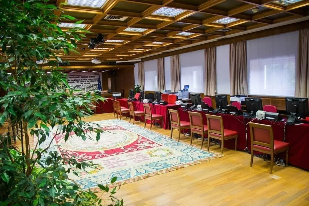 Sala Clara Campoamor, preparada para tramitar la acreditaci&oacute;n de los nuevos senadores.