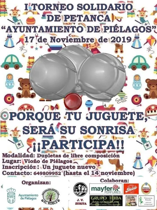 Cartel del primer torneo solidario de petanca