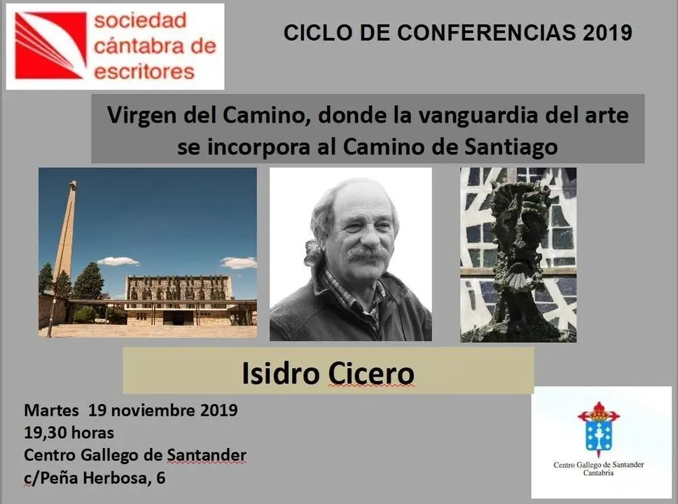 Cartel de la conferencia de Isidro Cicero en el Centro Gallego de Santander