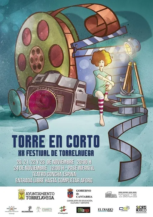 Cartel de 'Torre en Corto', la vig&eacute;sima edici&oacute;n del Festival de Torrelavega