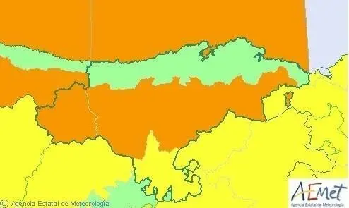 Nuevo mapa de avisos activos en Cantabria para este viernes
