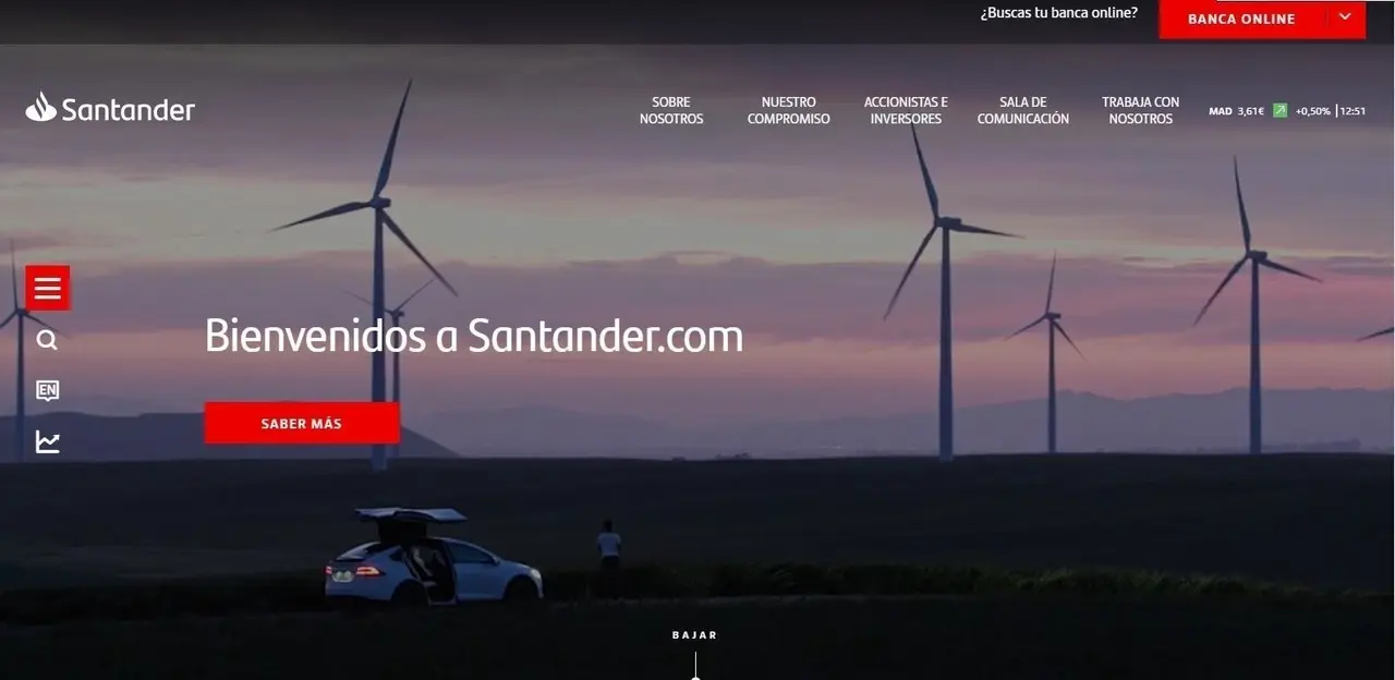 Nueva p&aacute;gina web corporativa de Banco Santander.
