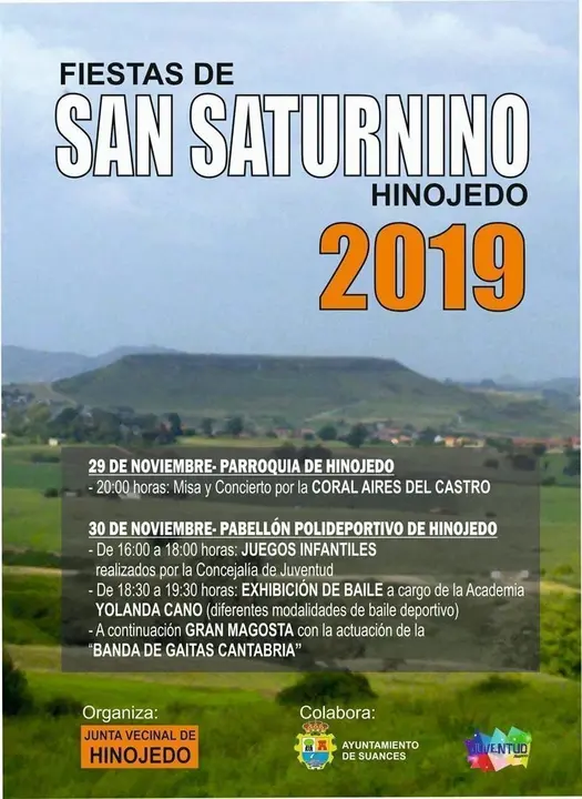Cartel de las fiesta de San Saturnino de Hinojedo