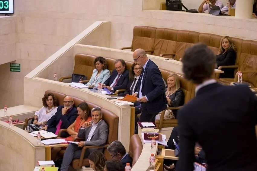 El diputado regional de Cs F&eacute;lix &Aacute;lvarez en el hemiciclo del Parlamento