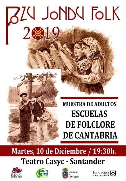 Cartel de la Muestra de Adultos de las Escuelas de Folclore de Cantabria