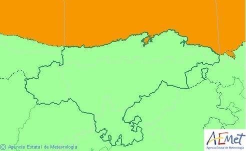 Aviso naranja por fenómenos costeros este sábado en Cantabria