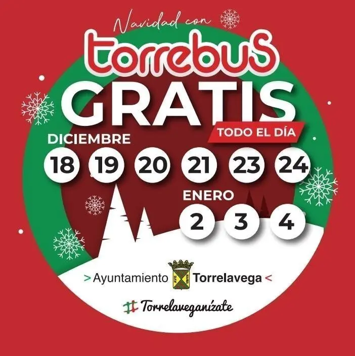 Cartel de la campa&ntilde;a 'Navidad con Torrebus gratis'