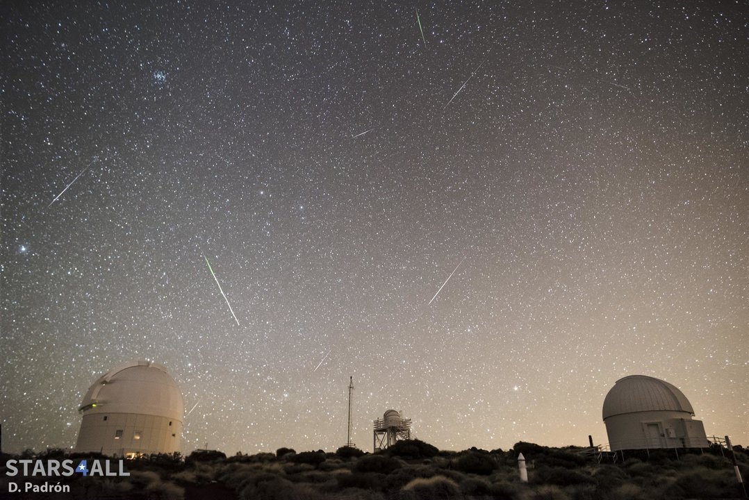 Meteoros de las Cuadrántidas registrados en el Observatorio del Teide (IAC) en la madrugada del 4 de enero de 2017