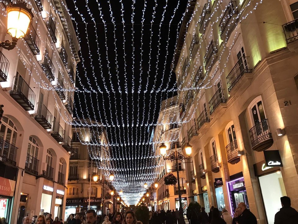 Luces de Navidad en la calle Alfonso I de Zaragoza